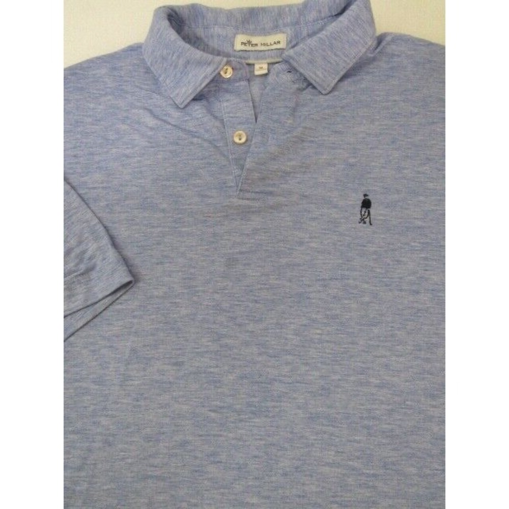 Peter Millar Comfort Stretch Blue Sz M Polo Golf Shirt - Picture 4 of 6